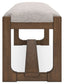 Cabalynn - Large Uph Dining Room Bench - Oatmeal / Light Brown