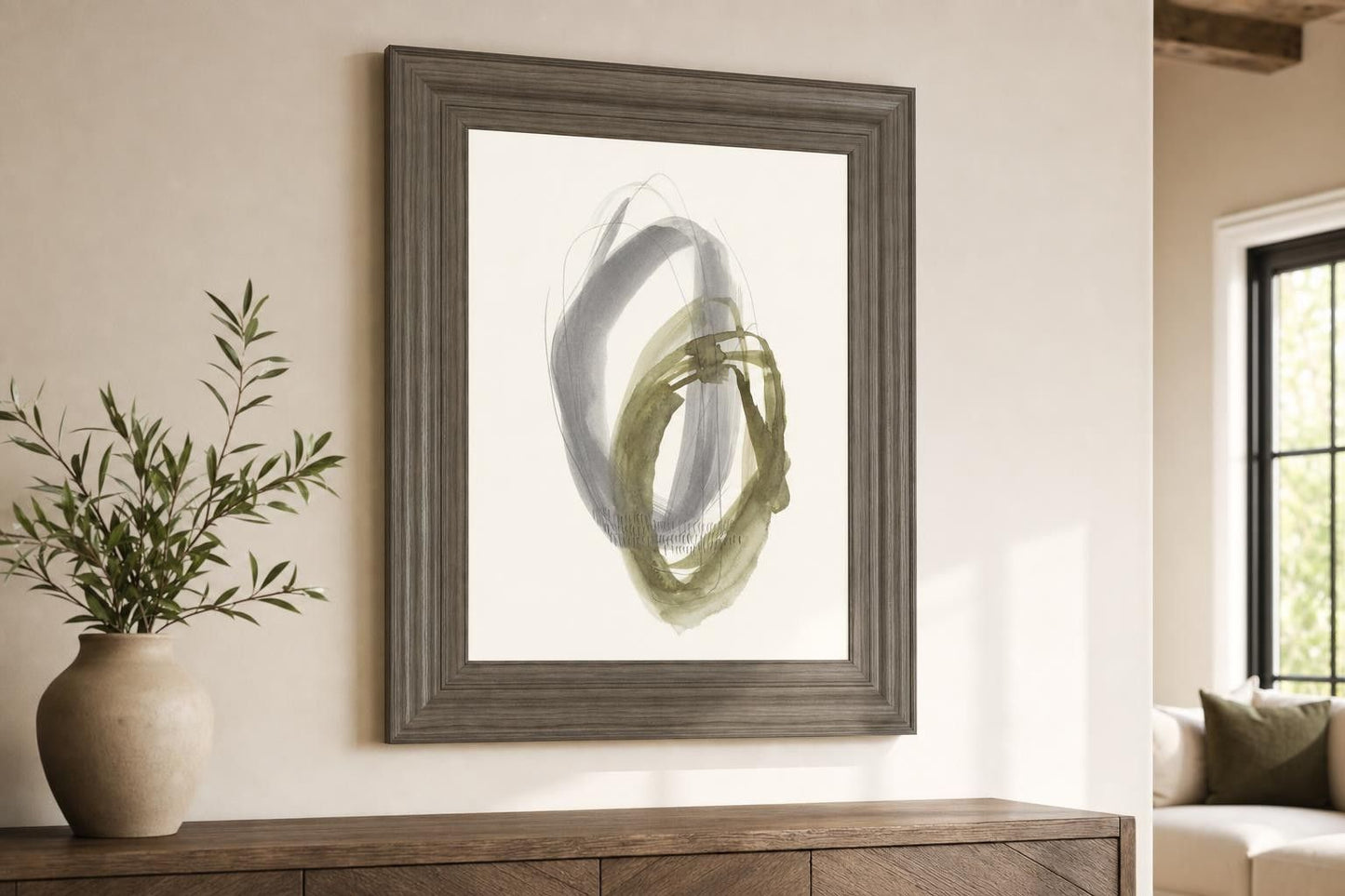 22x26 Neutral Rounds II By Jennifer Goldberger - Dark Gray