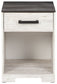 Shawburn - One Drawer Night Stand - Whitewash / Charcoal Gray