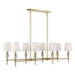 Arques - 8 Light Linear Chandelier - White / Gold