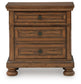 Zackaryn - Two Drawer Night Stand - Warm Brown