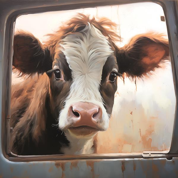 Peeking In By Heidi Kuntz (Framed Small) - Dark Brown