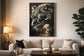 Midnight Prowl Hand-Embellished Canvas With Foil In Frame - Black / Ivory