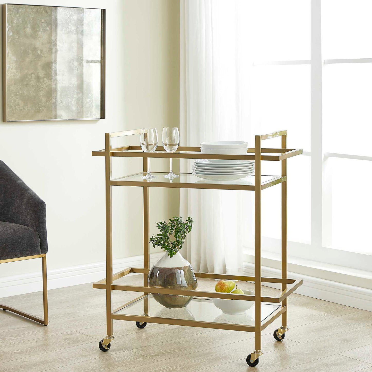 Erena - Bar Cart - Brass