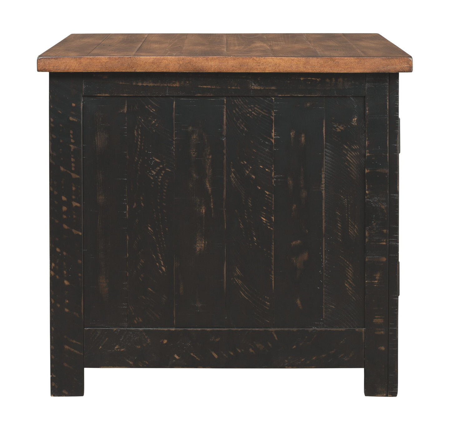 Valebeck - Rectangular End Table - Black / Brown