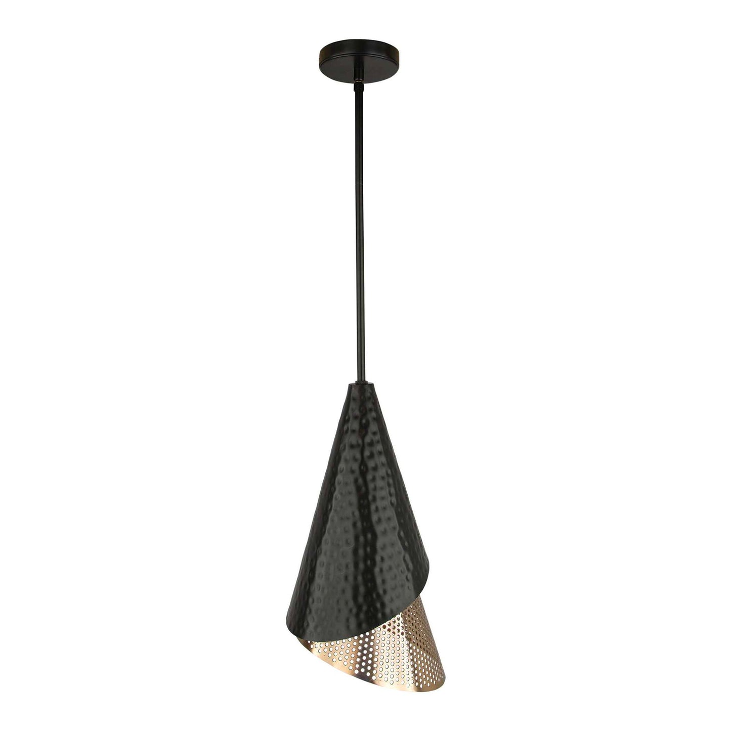 Apollo - 1 Light Mini Pendant - Black / Gold
