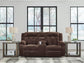 Free Wake - Double Relcining Power Loveseat With Console - Chocolate