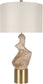 "Sculptural Serenity" Ceramic Table Lamp (Set of 2) - Stone / Soft Gold