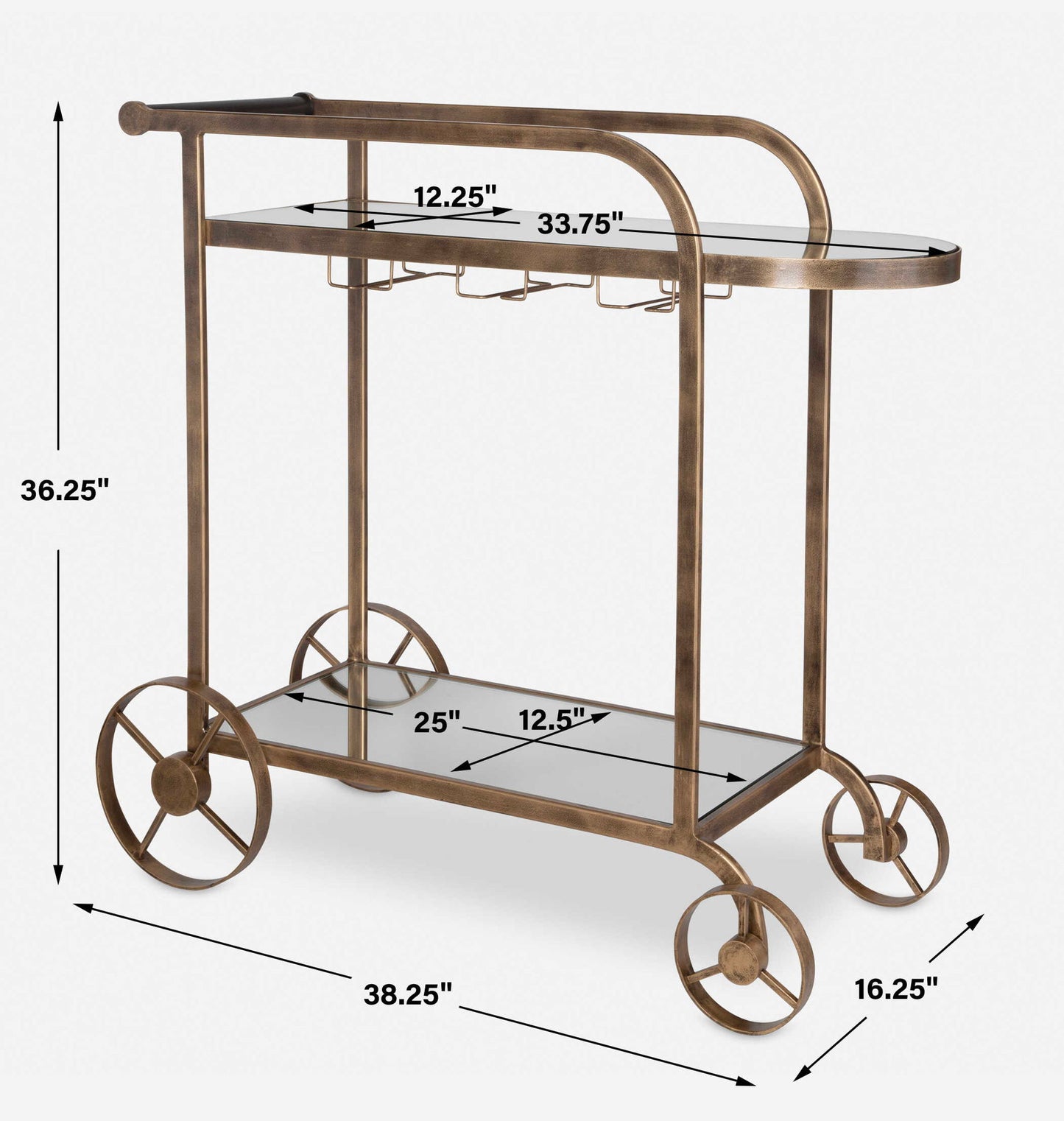 Carrinho - Antique Bar Cart - Brass