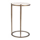Mercier - Round Marble Accent Table - Brass / White