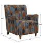 Lainey - Upholstered Ikat Armchair - Blue / Brown / Orange