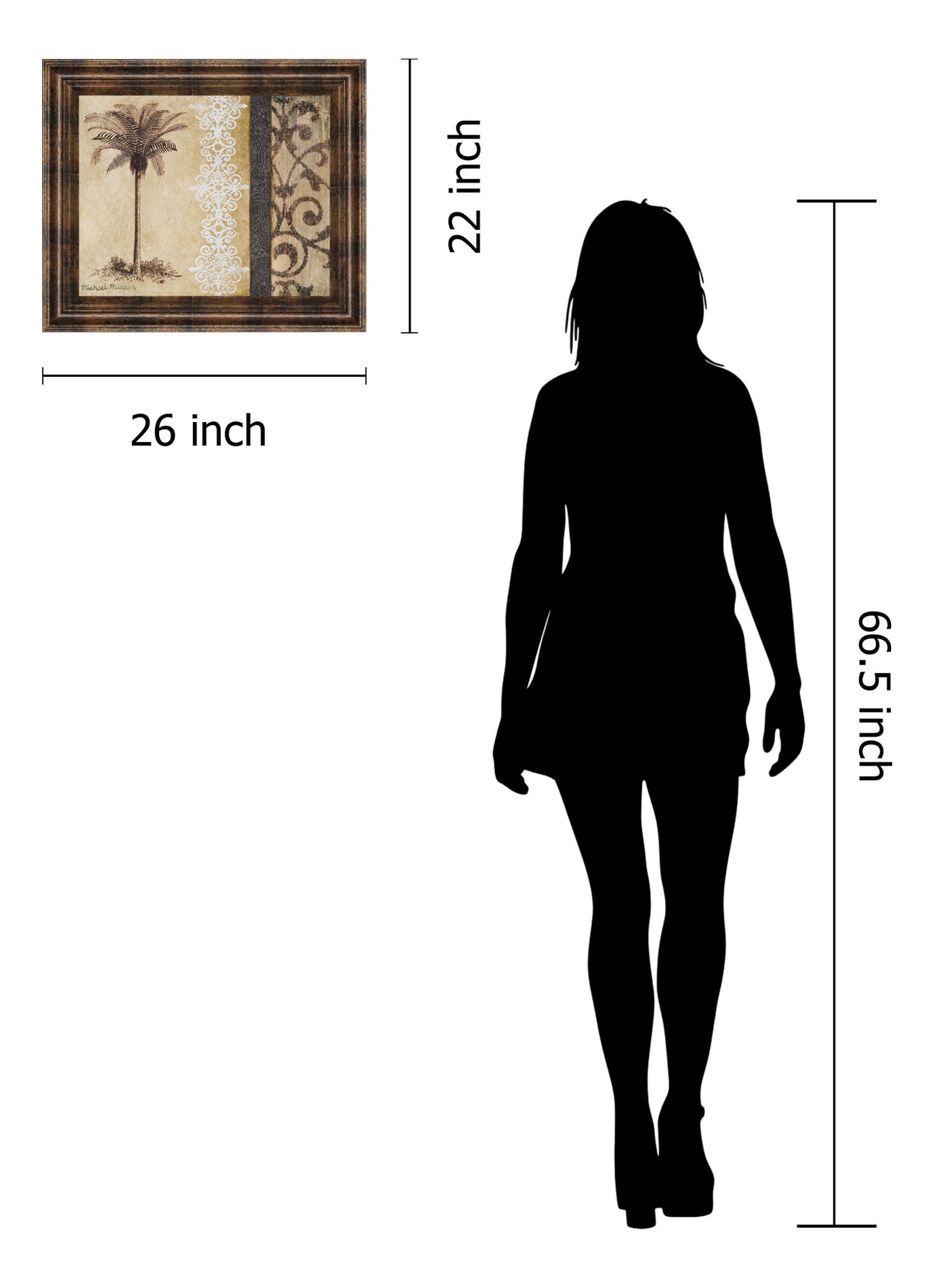 Decorative Palm Il By Michael Marcon - Framed Print Wall Art - Beige