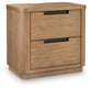 Pamaria - Two Drawer Night Stand - Light Brown