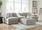 Aslan Court - 5 Pc. - 4-Piece Sofa Pit Sectional, Ottoman - Pebble