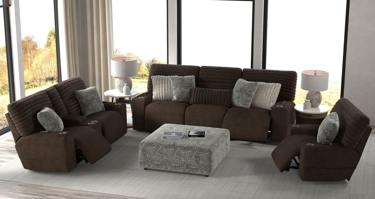 Zen - Power Reclining Sofa With CR3 Heat/Massage/Zero Gravity - Chocolate