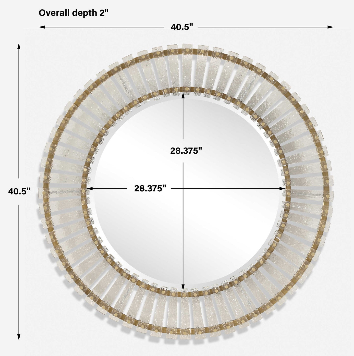 Denali - Textured Glass Round Mirror