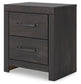 Hollivern - Two Drawer Night Stand - Dark Gray