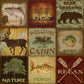 Small - Lodge Collage By Jean Plout - Light Brown