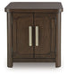 Breckington - Rectangular 2-door End Table - Dark Brown
