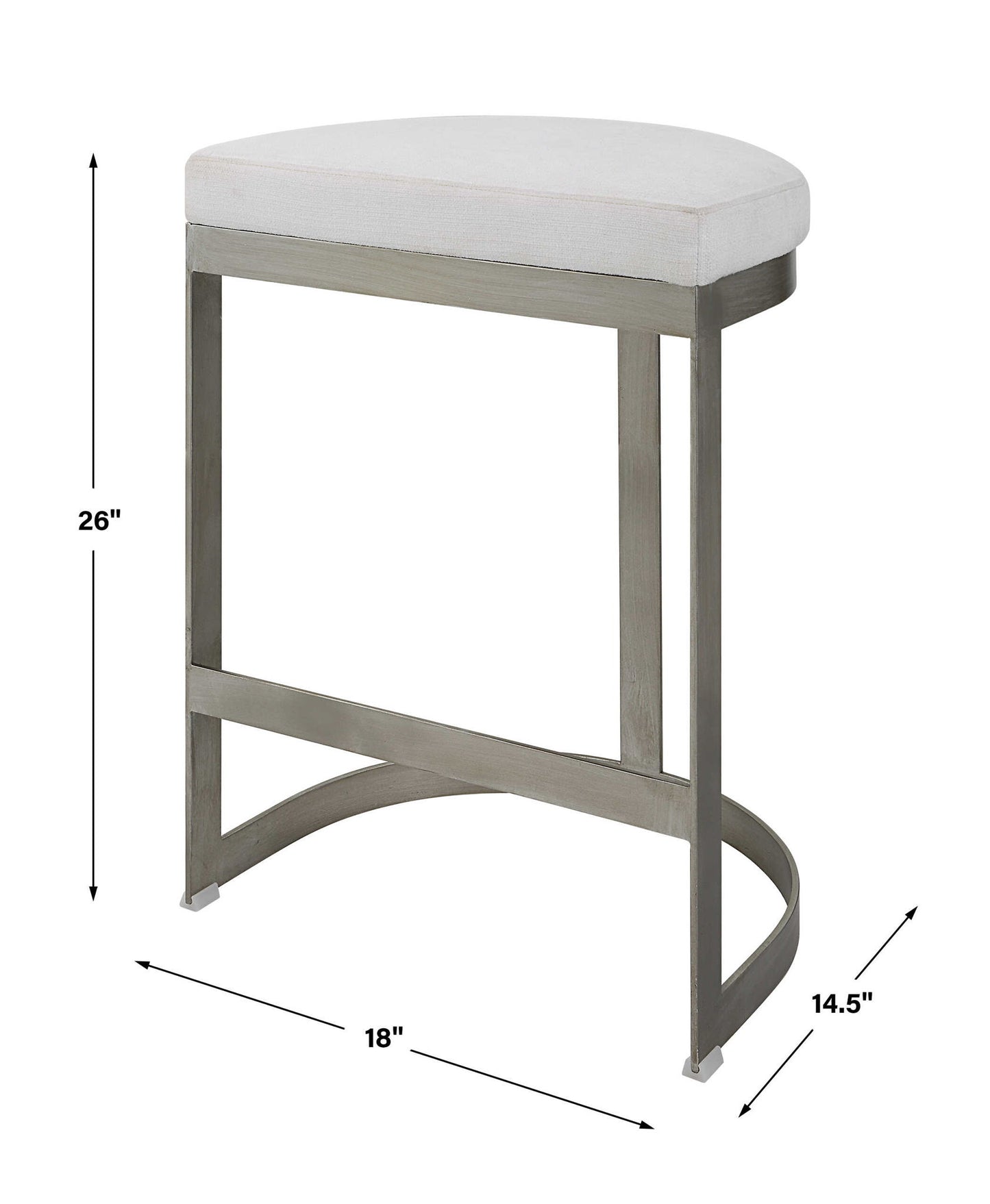 Ivanna - Backless Counter Stool - Silver