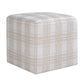 Joie - Porcelain Plaid Ottoman - White