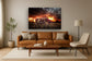 Tempered Glass With Foil - Longhorn At Sunset - Dark Brown