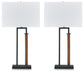 Voslen - Metal Table Lamp (Set of 2) - Black / Brown