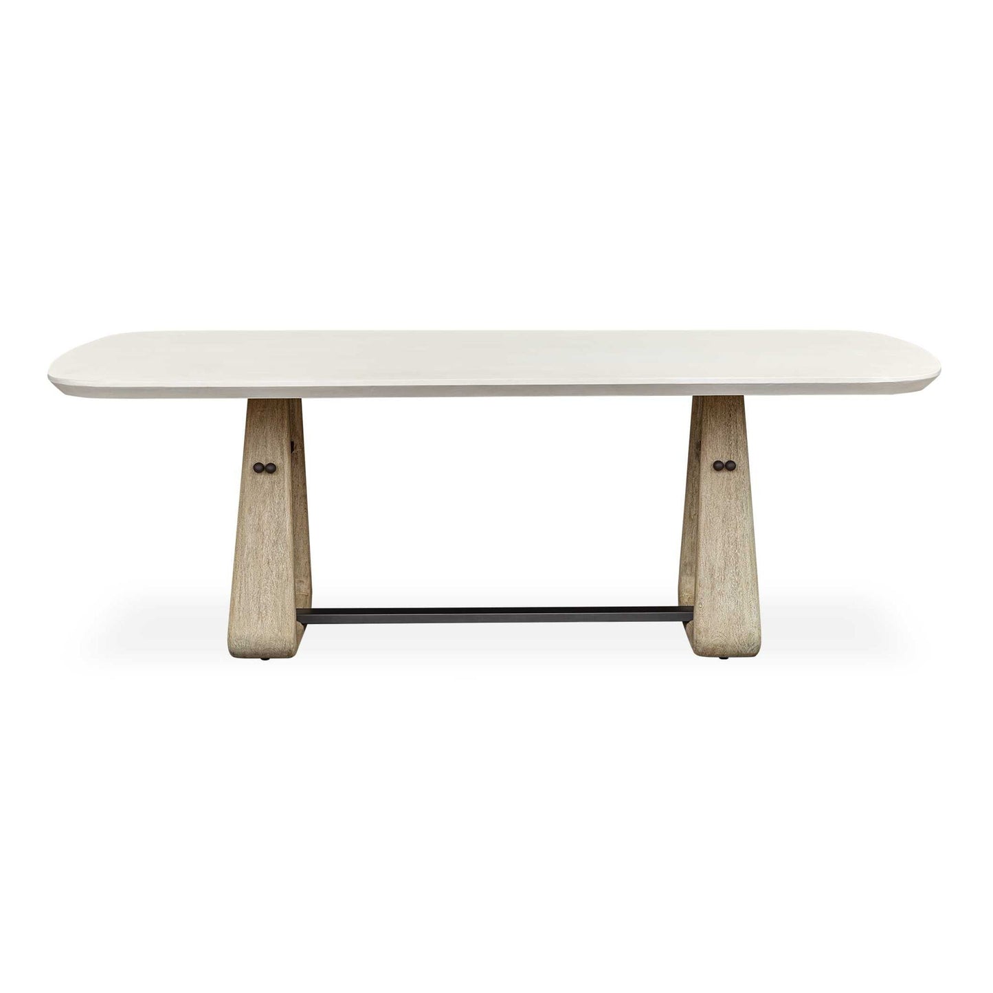 Circa - Concrete Outdoor Dining Table - White / Woodtone