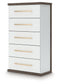 Kendanport - Five Drawer Chest - Brown / White