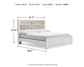 Altyra - King Upholstered Bookcase Bed With Storage - White