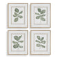 Fiddle Head - Leaf Botanical Prints (Set of 4) - Gold / Green / White