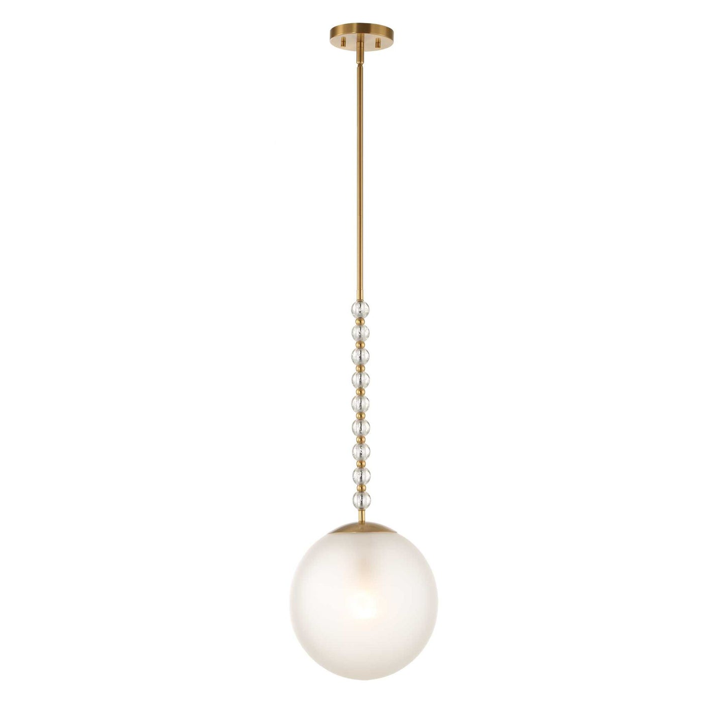 Ripple - 1 Light Frost Glass Pendant - Gold