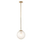 Ripple - 1 Light Frost Glass Pendant - Gold