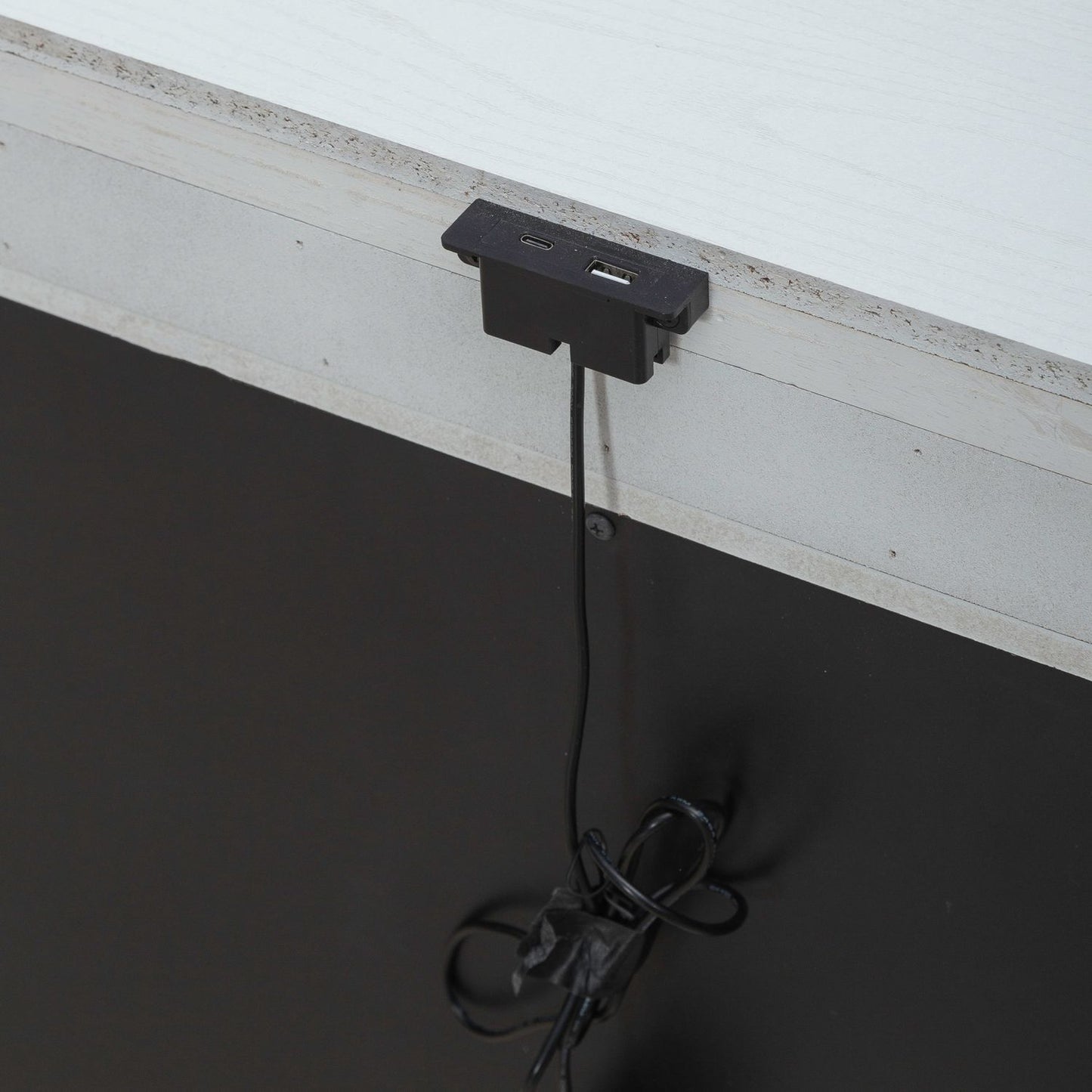 Reflections - Nightstand With Lights and Charging Station - White