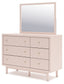 Wistenpine - Dresser And Mirror - Blush