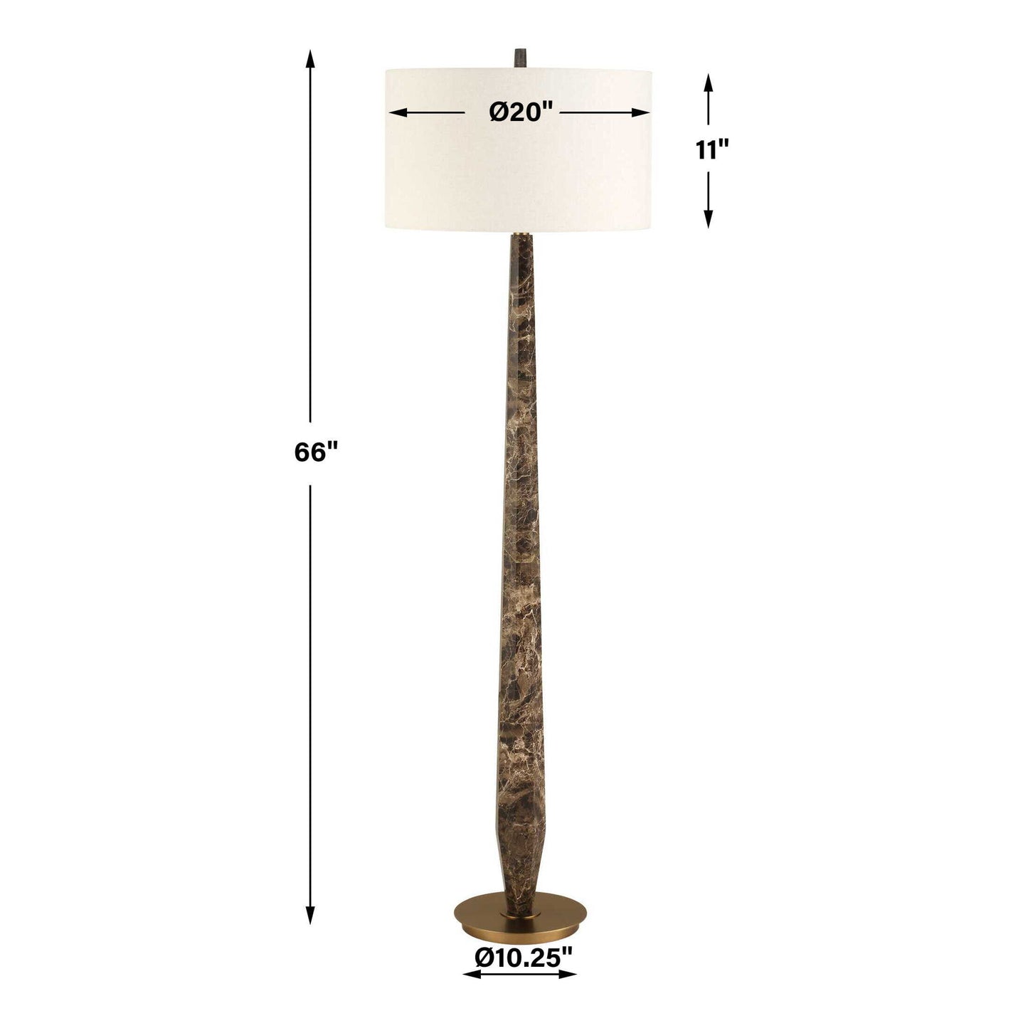 Tyree - Marble Floor Lamp - Brown