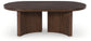Korestone - Oval Cocktail Table - Dark Brown