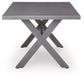 Half Moon Beach - Rectangular Dining Table With Umbrella Option - Gray