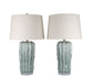 Wave Crest Ceramic & Frosted Crystal Table Lamp (Set of 2) - Glacier Blue / Frosted Crystal