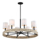 Faiyam - 8 Light Rattan Chandelier - Black