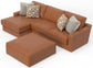 Minori - Italian Leather Sofa / Chaise And Cocktail Ottoman