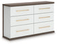 Kendanport - 3 Pc. - Dresser And 2 Nightstands - Brown / White