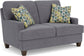 Moxy - Fabric Loveseat, T-Shaped Seat Cushion