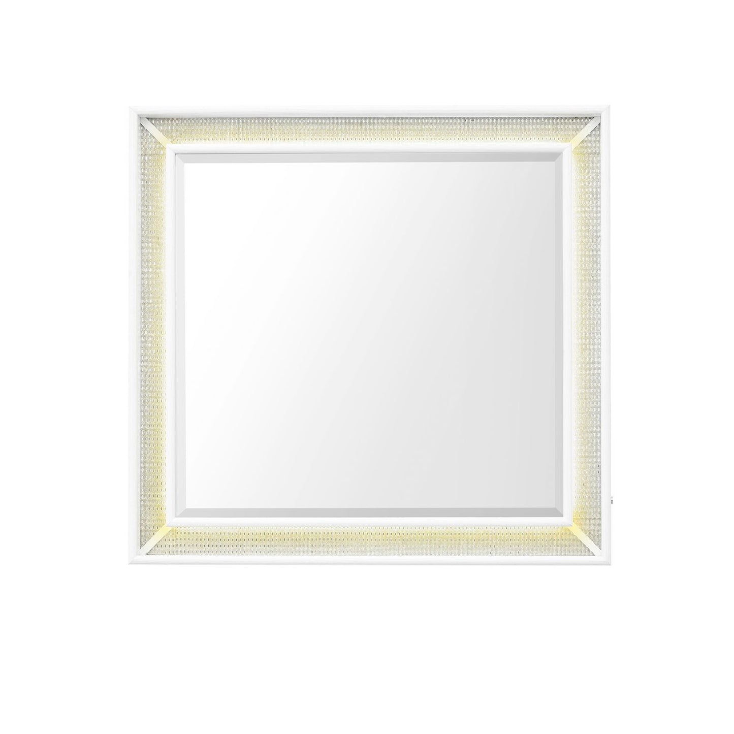 Reflections - Vanity Mirror - Pearl White & Rhinestone