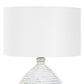 Clary - Horizontally Striped Table Lamp - Gray / White