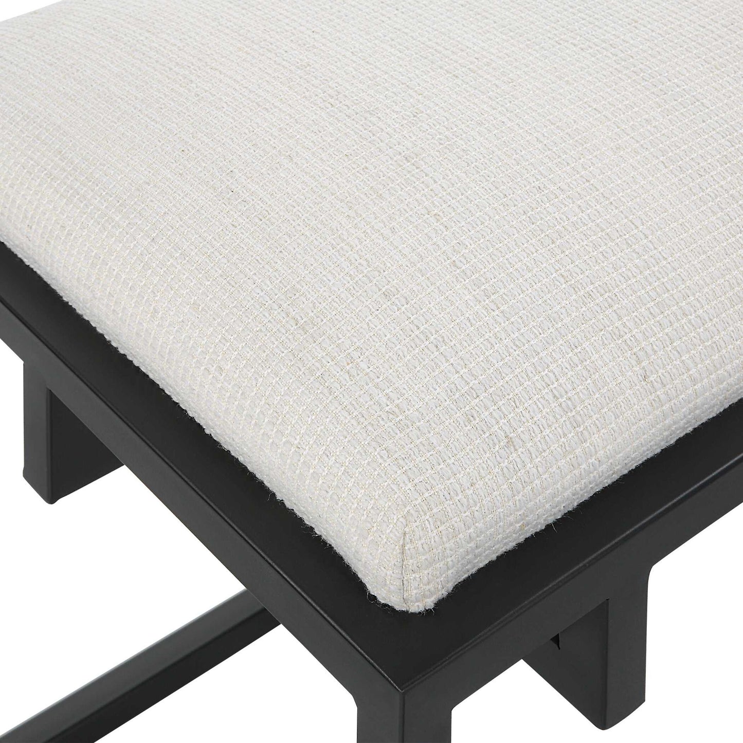 Paradox - Iron & Fabric Bench - White & Black