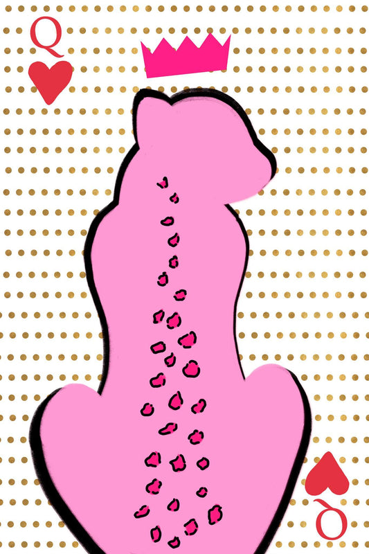 Queen Cheetah Card By Anna Quach - Pink
