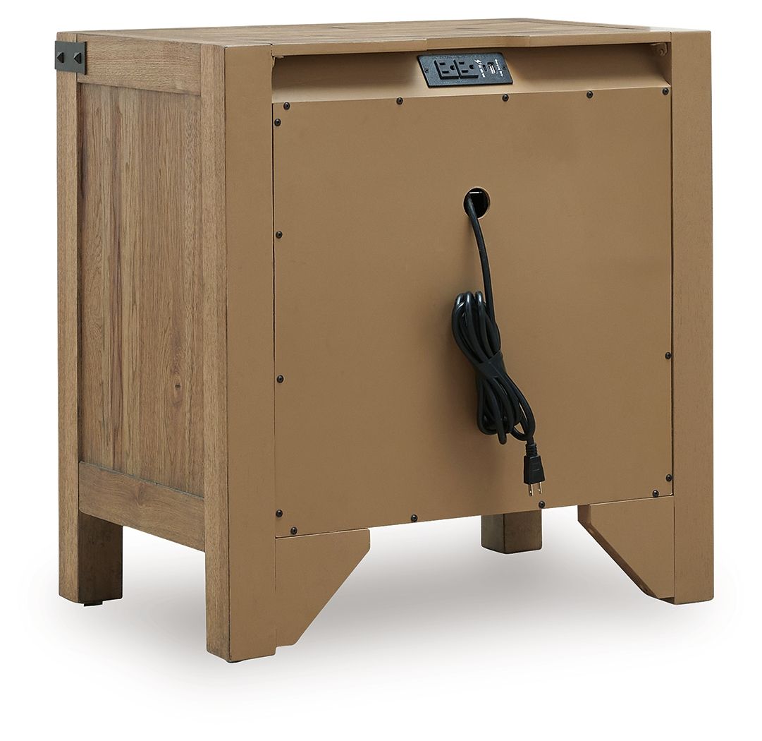 Ridgester - Three Drawer Night Stand - Light Brown