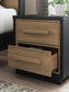 Kozmour - Two Drawer Night Stand - Black / Brown