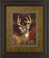 Deer Portrait By Leo Stans Double Matted - Framed Print Wall Art - Red